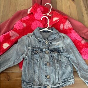 GAP Kids Denim and Pink Heart Jacket Set